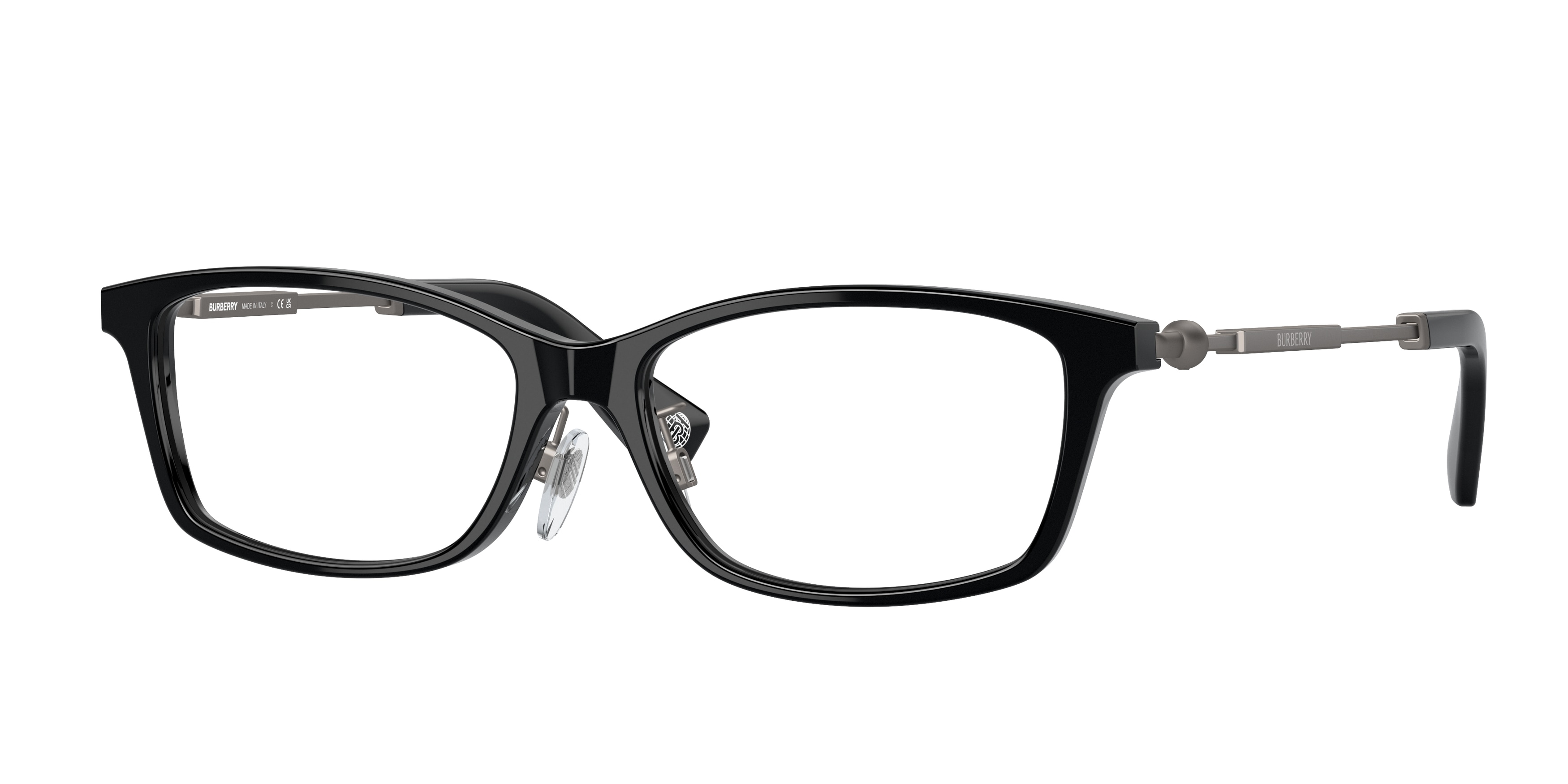 Burberry Herren BE2414D 3001 Optische Fassungen Acetat Schwarz Transparent Quadratisch Normal-image